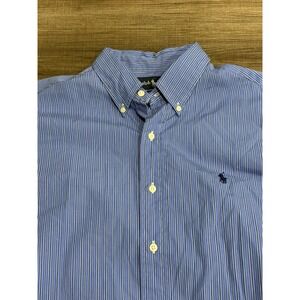 Ralph Lauren Long Sleeve Button Down Men's Size Large Striped Cotton Classic Fit